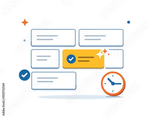 Intentional clarity and simplified workflow in a modern professional routine focused on organizing priorities and reducing mental clutter, a clean task board