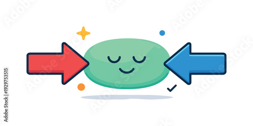 Emotional risk management and preventing escalation before it starts, a soft buffer zone placed between two opposing arrows representing foresight, calm control