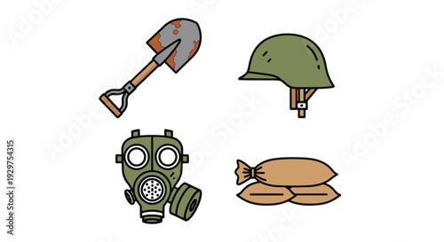 Trench Artifact Line abstract elegant tone illustration