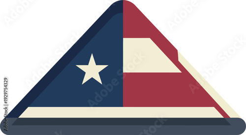 Traditional folded American flag in a triangular shape representing strong national pride military honors veterans tribute and patriotic remembrance for the USA.