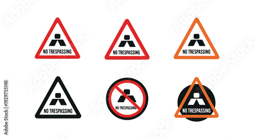 Trespassing Sign dynamic smooth color illustration