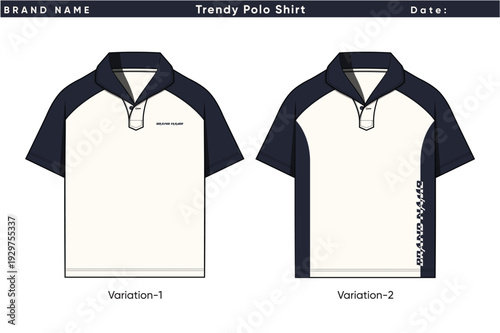 Trendy Polo Shirt with Design Variation Vector Illustration