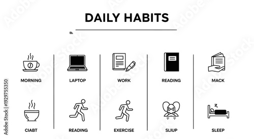 Daily Habits Infographic with Routine Activities.