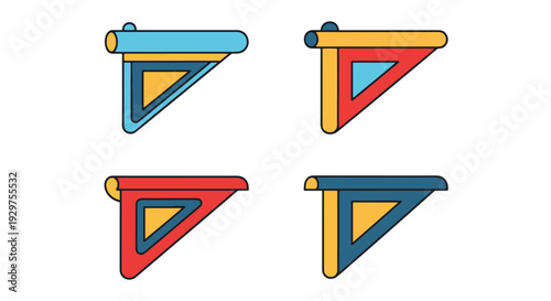 Triangular banner clean vibrant tone illustration