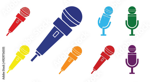 Colorful Microphones Collection for Audio and Music.