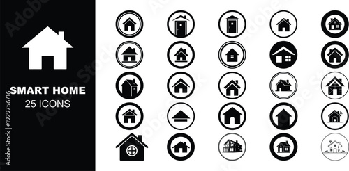 Houses flat glyph icons set. Home page button, residential building, country cottage, apartment vector illustrations. Simple black signs for real estate.