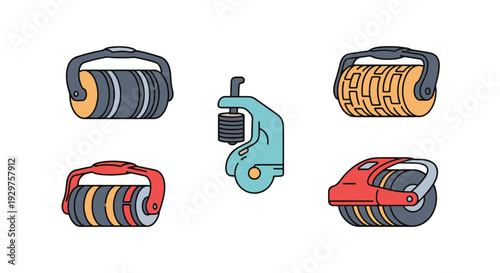 Vibratory Roller modern abstract color illustration