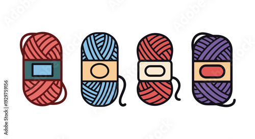 Yarn Skein Line art minimal dynamic tone