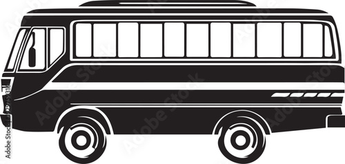 Passenger airport shuttle bus transporting travelers efficiently silhouette.