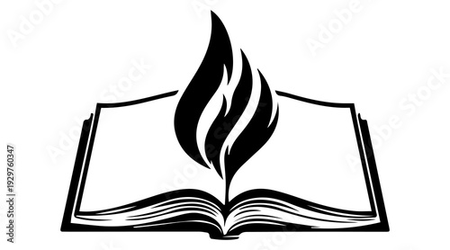 Vector art of burning book logo concept for education and knowledge