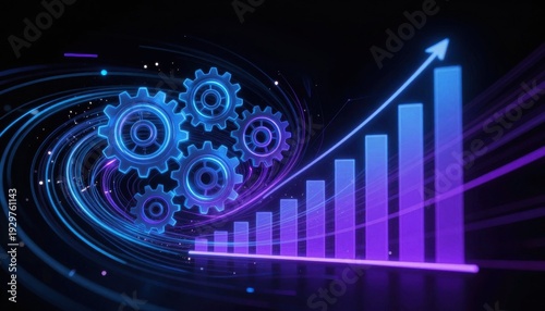 Wallpaper Mural Analyzing business growth trends and strategies digital environment infographic abstract view data visualization Torontodigital.ca