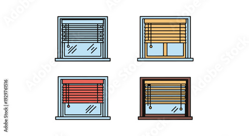 Window with Blinds dynamic creative style illustration
