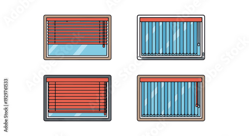 Window with Blinds dynamic modern style vector