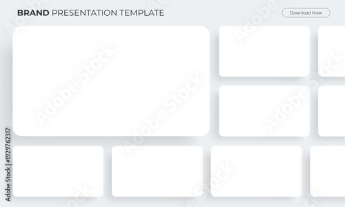 Brand presentation cover template with blank slide layouts. Vector mockup for corporate pitch deck, company profile and marketing presentation