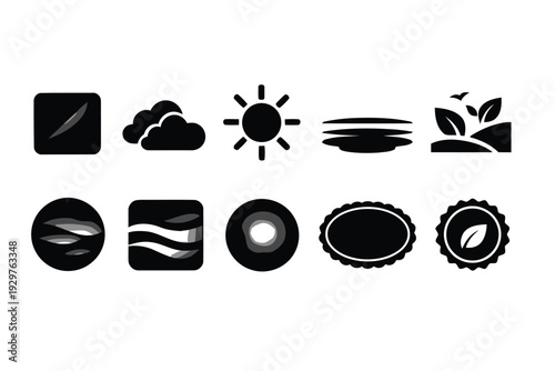 Nature and environment symbols for ecology and sustainable living