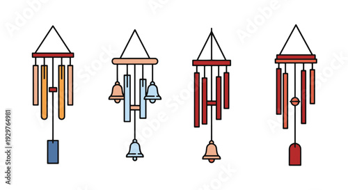 Wind Chime Line art minimal dynamic tone