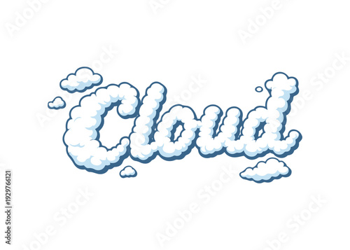 Cloud stylized text vector 
Vector stylized text on a white background