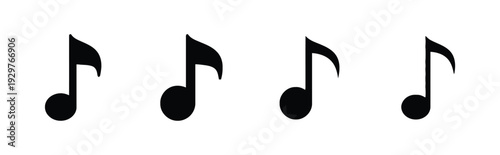 Set of musical note icons representing melody and sound