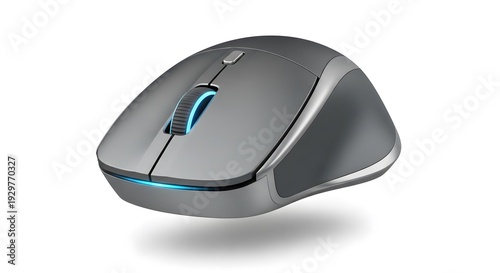 Computer mouse with blue light on top mouse is shown in the.