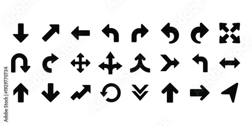 Variety of arrow symbols in different directions and styles