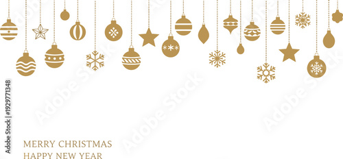 Christmas ornaments hanging on a string