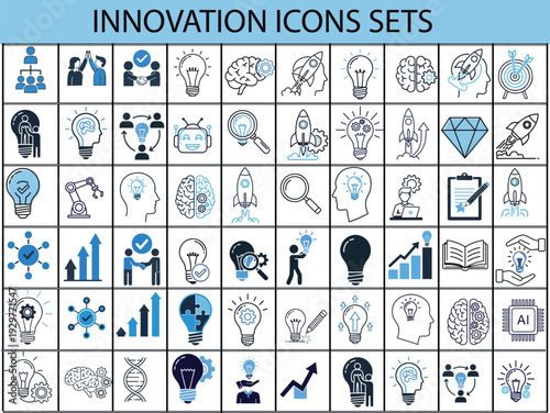 Set of 40 innovation icons vector