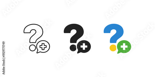 Question Mark Help Icons Set Vector