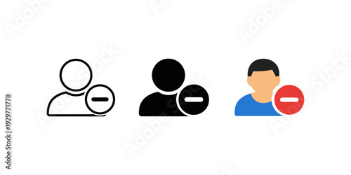 User Block Icons Set Vector