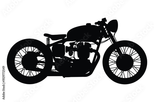 Vintage Motorcycle Silhouette: Classic Cafe Racer Style