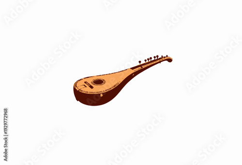 Elegant Traditional Stringed Instrument with Curved Body and Intricate Design Elements for Classic Melodies and Acoustic Performance