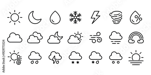 Weather forecast icons showing different meteorological conditions
