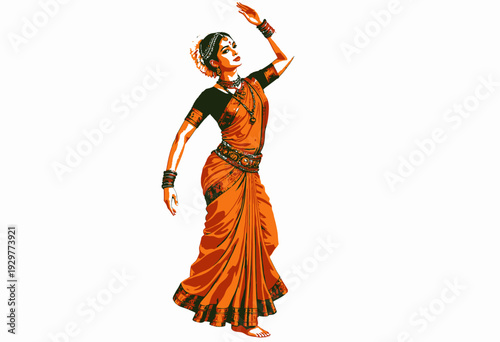 Graceful Performance of Traditional Dance in Ornate Costume with Elegant Movements and Cultural Significance