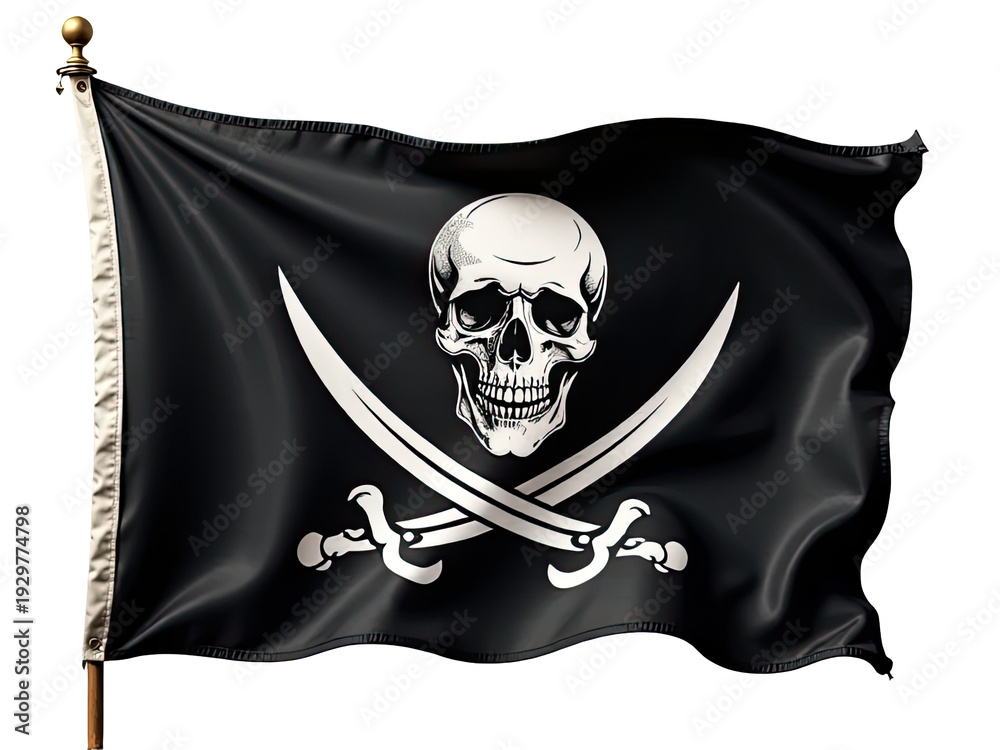 custom made wallpaper toronto digitalA pirate flag with a skull and crossed swords, perfect for nautical or treasure hunting themes