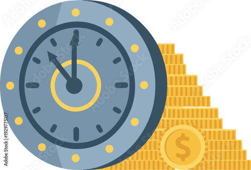 Time is money and financial saving concept