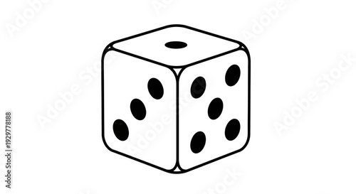 A single white game dice.