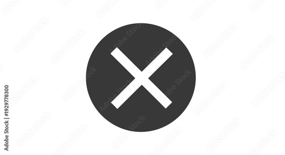 Fototapeta premium Black circle with white cross symbol.