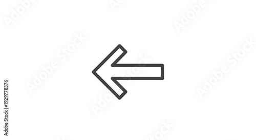 Black Left Arrow Icon Simple Design.