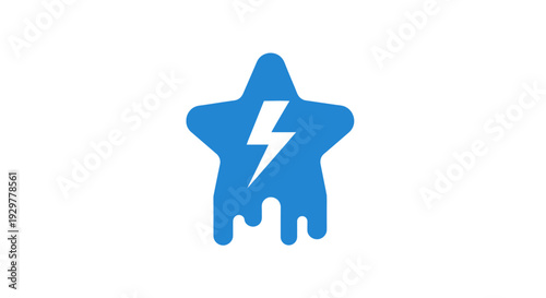 Blue star with lightning bolt symbol.