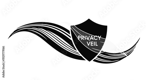 privacy protection shield with veil abstract design