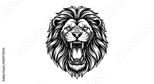 Fierce Roaring Lion Head Symbolizing Untamed Power and Majestic Strength