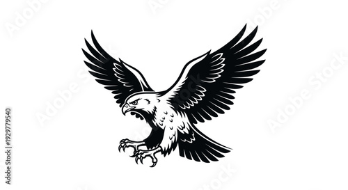 Majestic flying eagle with powerful wings and sharp talons symbol of freedom and strength
