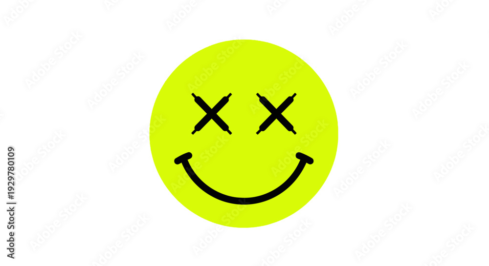 Fototapeta premium Dead Smiley Face Emoji Icon Symbol.