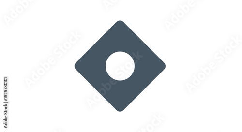 Dark gray metal diamond shaped washer.