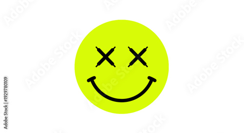 Dead Smiley Face Emoji Icon Symbol.