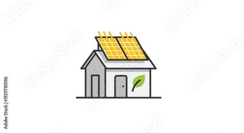 Eco friendly house with solar panels.