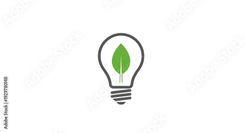 Eco friendly light bulb with leaf.