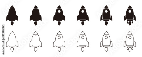 Variety of spacecraft and rocket illustrations