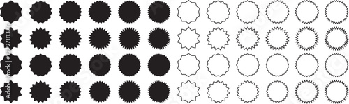 A pattern of black and white oval shapes arranged in rows