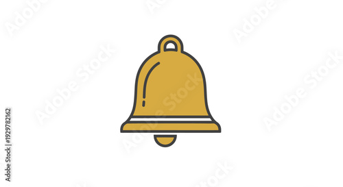 Golden Bell Icon Closeup.