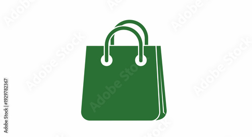 Green Shopping Bag Iconic Simple Design.